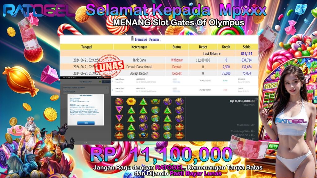 BUKTI JACKPOT SLOT GATES OF OLYMPUS TERPERCAYA DI INDONESIA TGL 21-06-2024