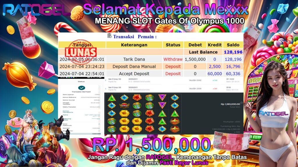 BUKTI JACKPOT SLOT GATES OF OLYMPUS 1000 TERPERCAYA DI INDONESIA TGL 05-07-2024